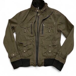 Japanese Brand Bareback Realdress Military Utility Jacket, Olive Green, Men's Si
